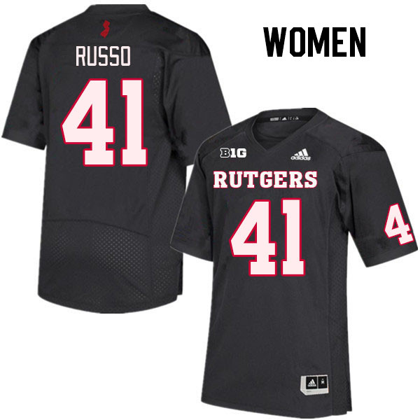 Women #41 Ryan Russo Rutgers Scarlet Knights College Football Jerseys Stitched Sale-Black
